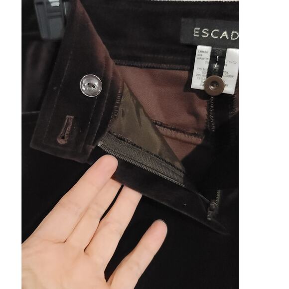 ESCADA Velvet Pants Wine Maroon Burgundy Flare Kick Boot Trousers 8 / 38 NEW - Picture 8 of 11